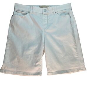 Soft Surroundings Women's Shorts‎ Large Pull On White Denim Resort Wear